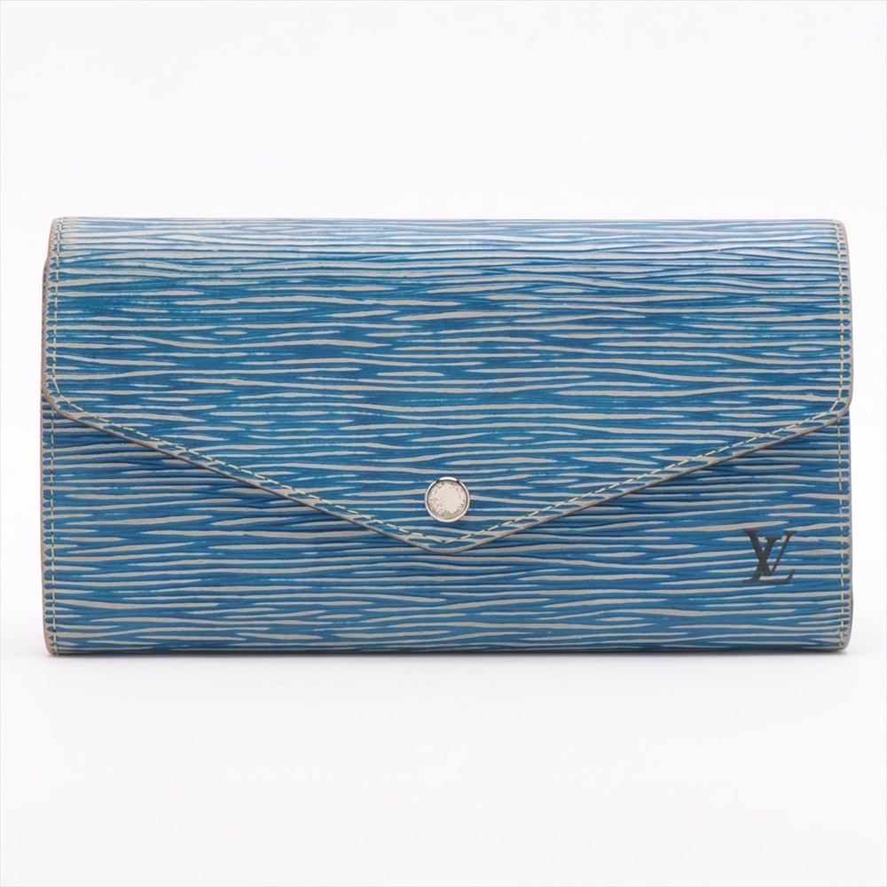Louis Vuitton Epi leather Denim Blue Sarah Wallet